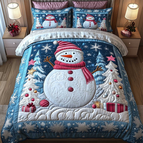 Frosty Friends 3-Piece Quilted Bedding Set GFTOTP13967