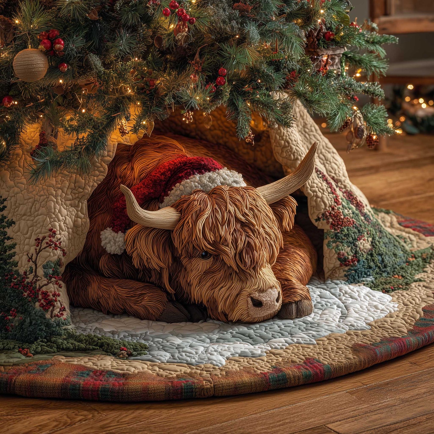 Holiday Farmstead Quilted Tree Skirt GFTOTP14004