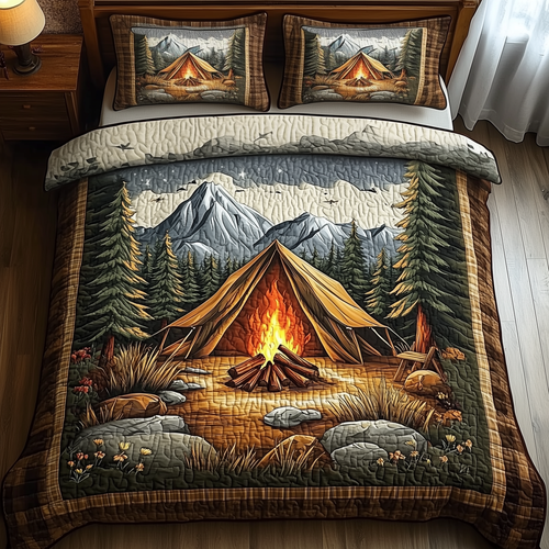 Peaceful Camping 3-Piece Quilted Bedding Set GFTOTP1401