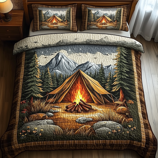 Peaceful Camping 3-Piece Quilted Bedding Set GFTOTP1401