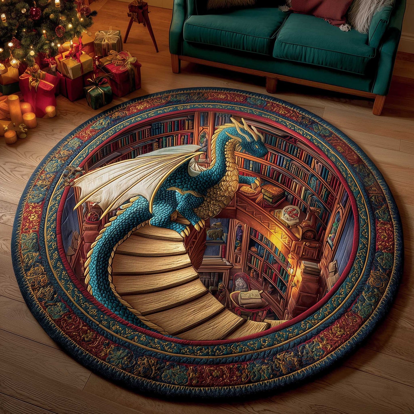 Library Guardian Quilted Round Mat GFTOTP14023