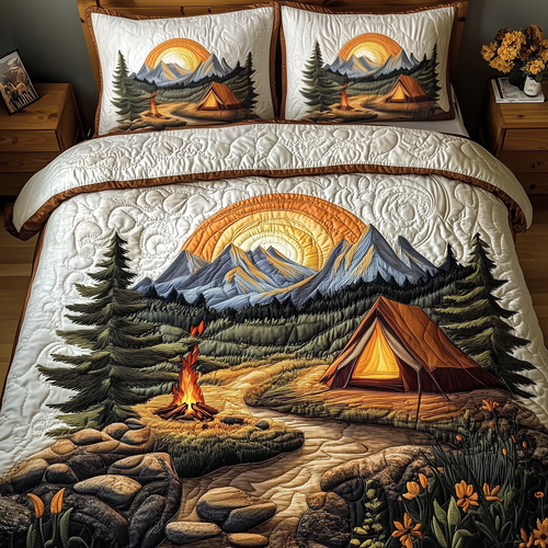 Peaceful Camping 3-Piece Quilted Bedding Set GFTOTP1404