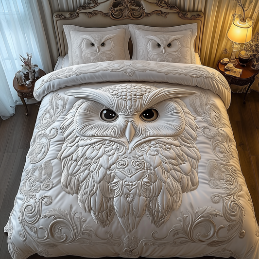 Snowy Owl 3-Piece Quilted Bedding Set GFTOTP1408