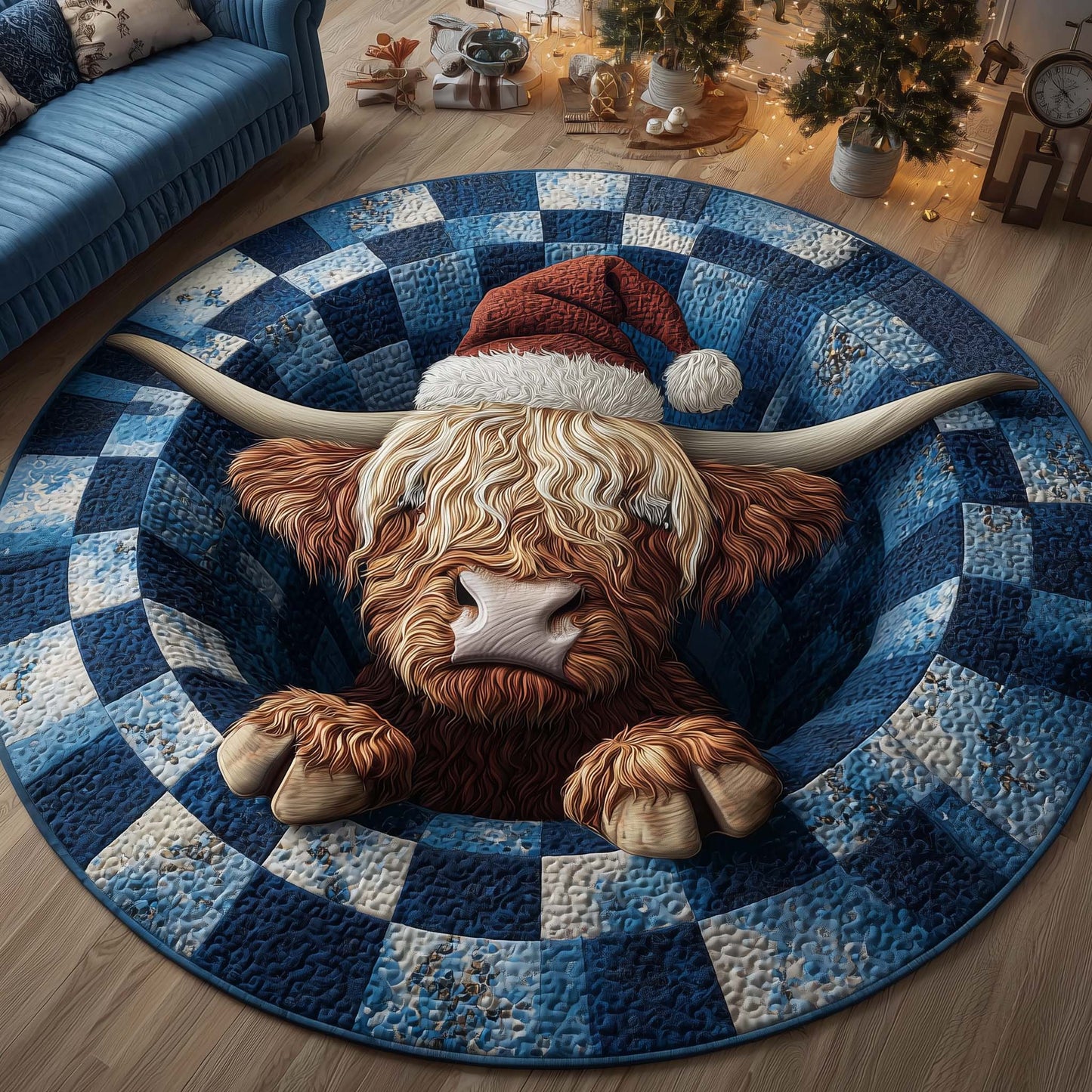 Holiday Farmstead Quilted Round Mat GFTOTP14216