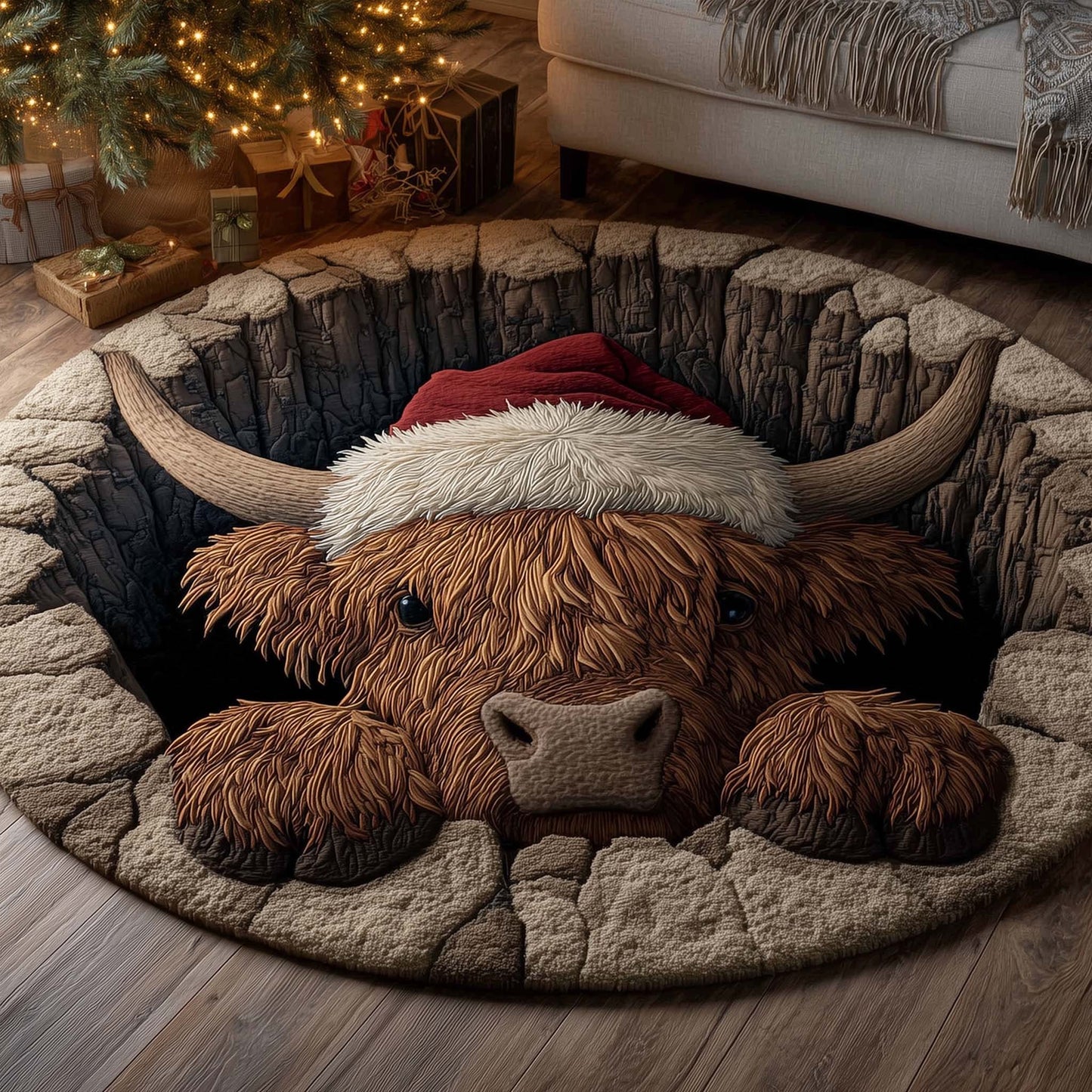 Holiday Farmstead Quilted Round Mat GFTOTP14219