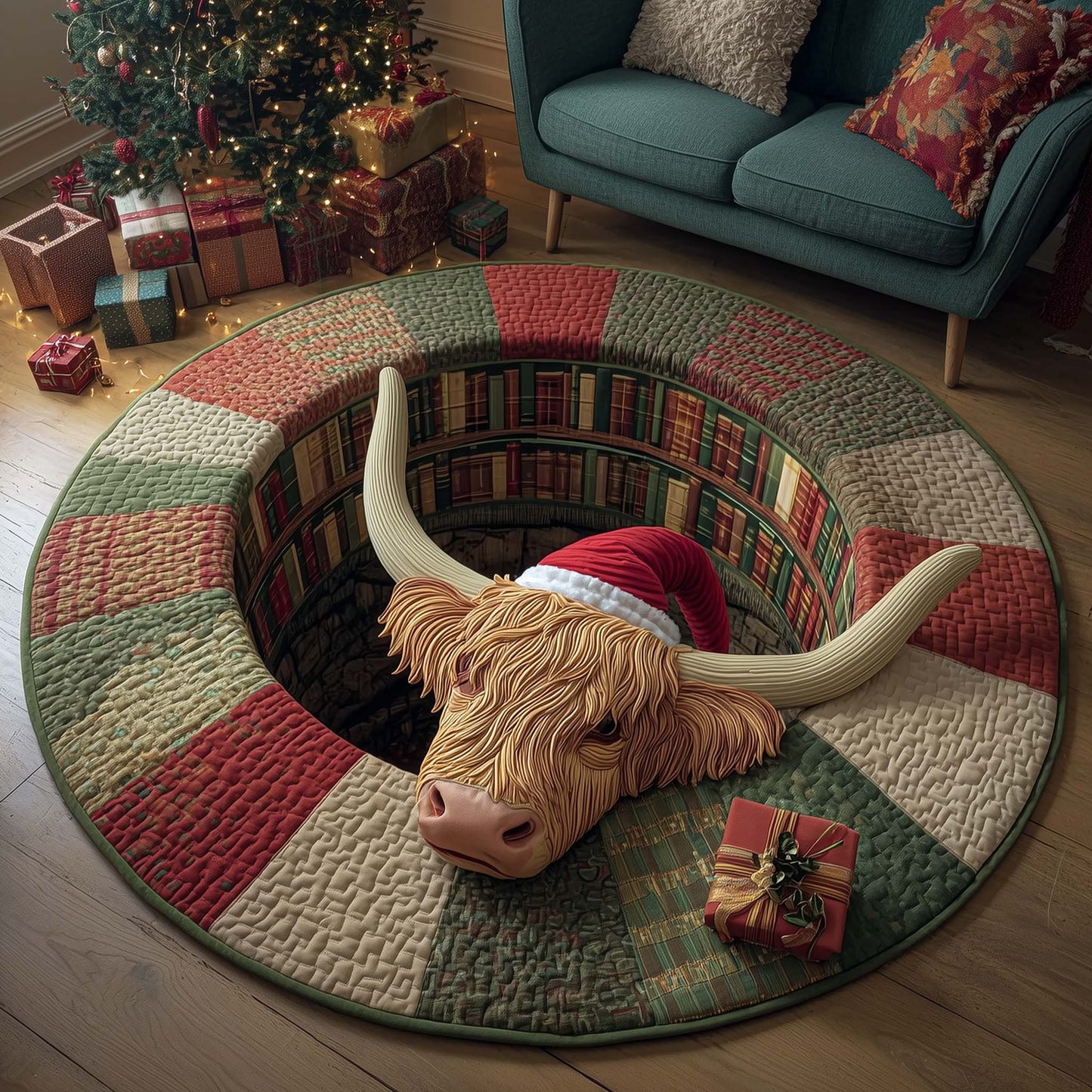 Holiday Farmstead Quilted Round Mat GFTOTP14225