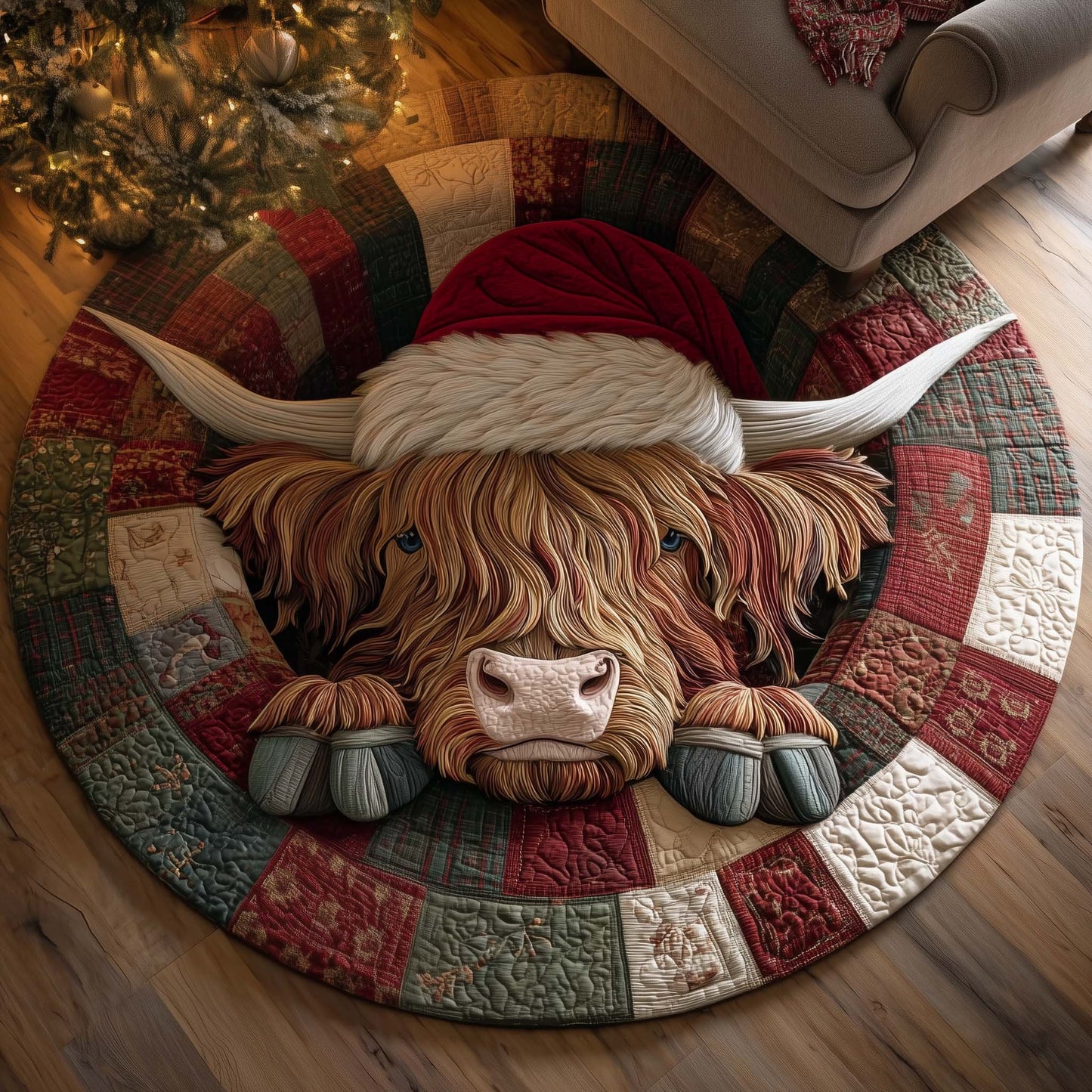 Holiday Farmstead Quilted Round Mat GFTOTP14227