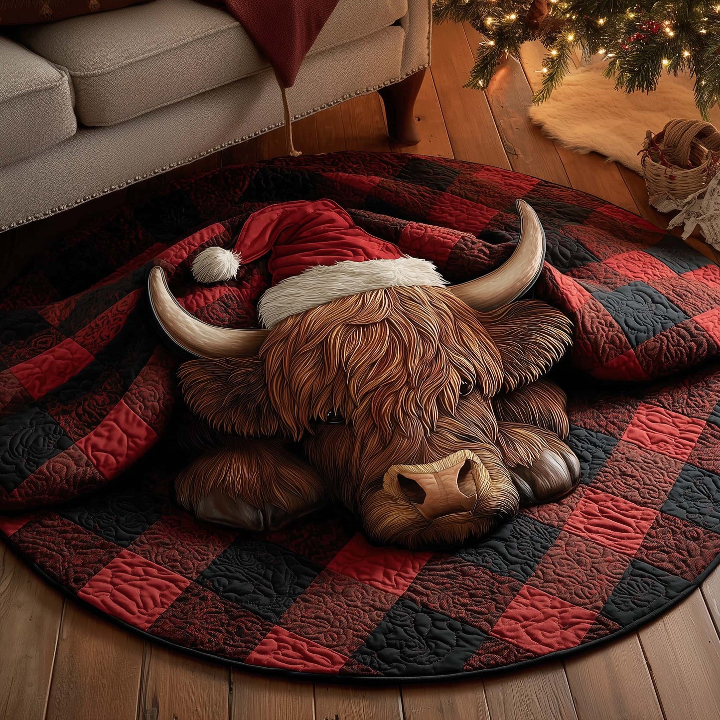 Holiday Farmstead Quilted Round Mat GFTOTP14228