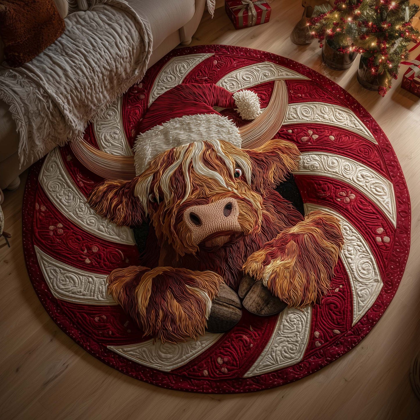 Holiday Farmstead Quilted Round Mat GFTOTP14230