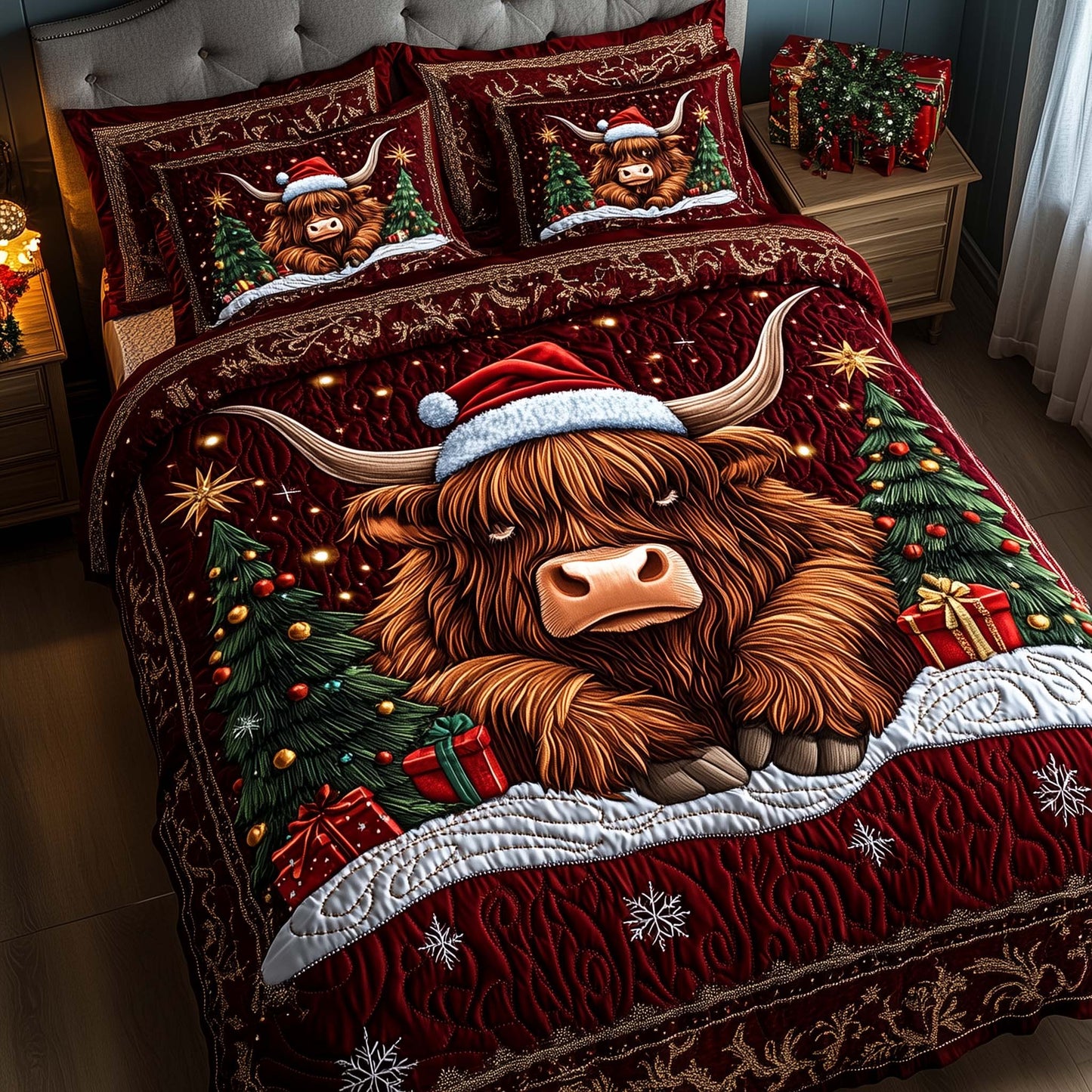 Holiday Farmstead 3-Piece Quilted Bedding Set GFTOTP14257