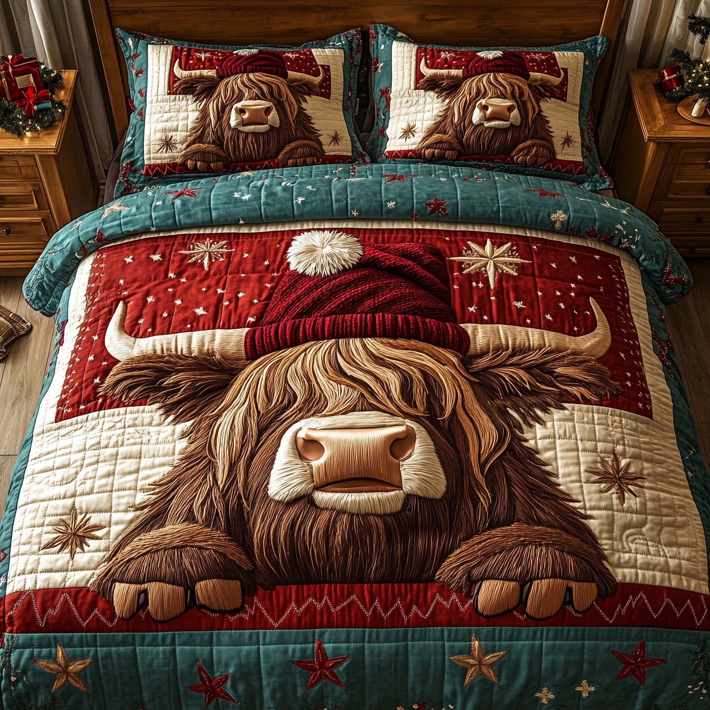 Holiday Farmstead 3-Piece Quilted Bedding Set GFTOTP14259