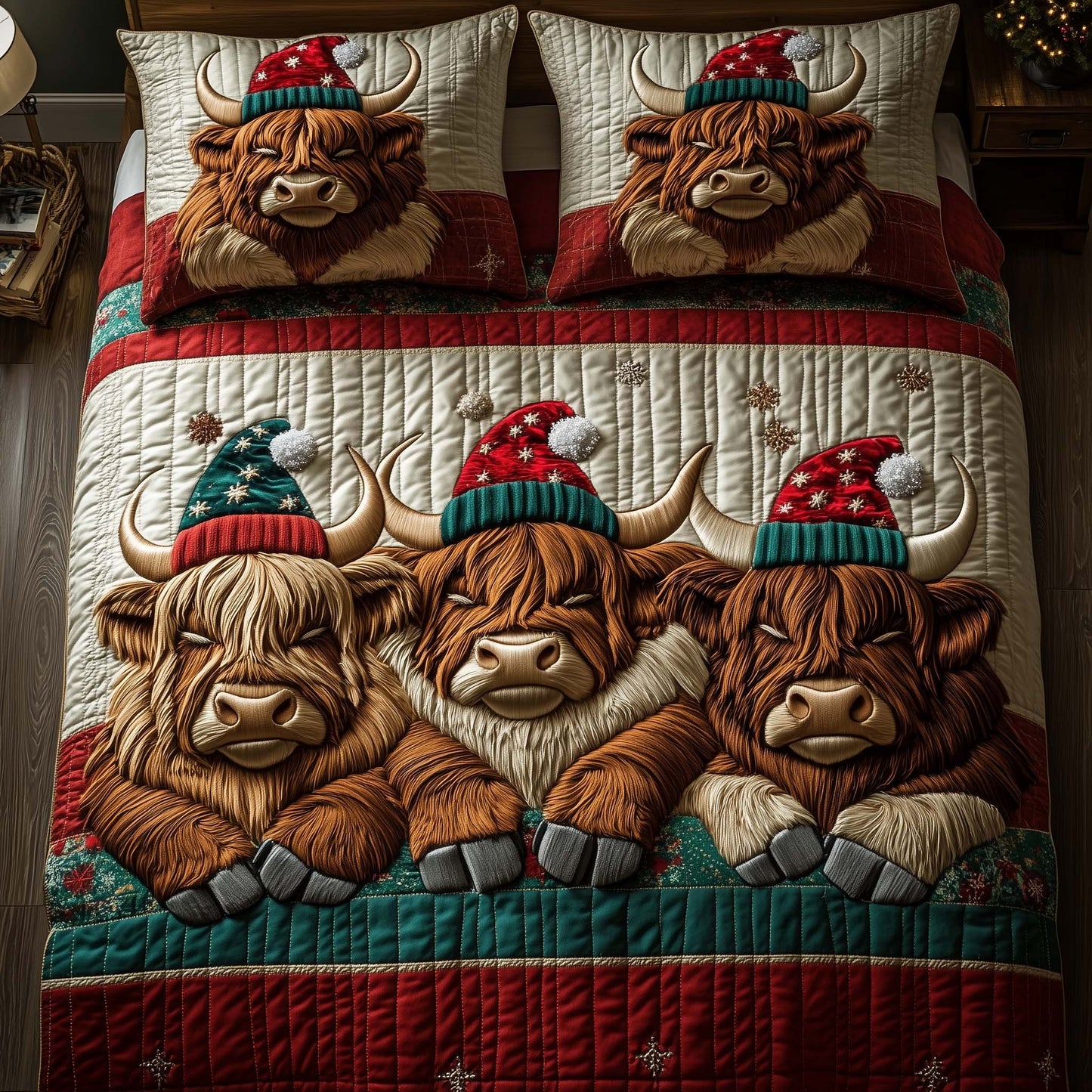Holiday Farmstead 3-Piece Quilted Bedding Set GFTOTP14261