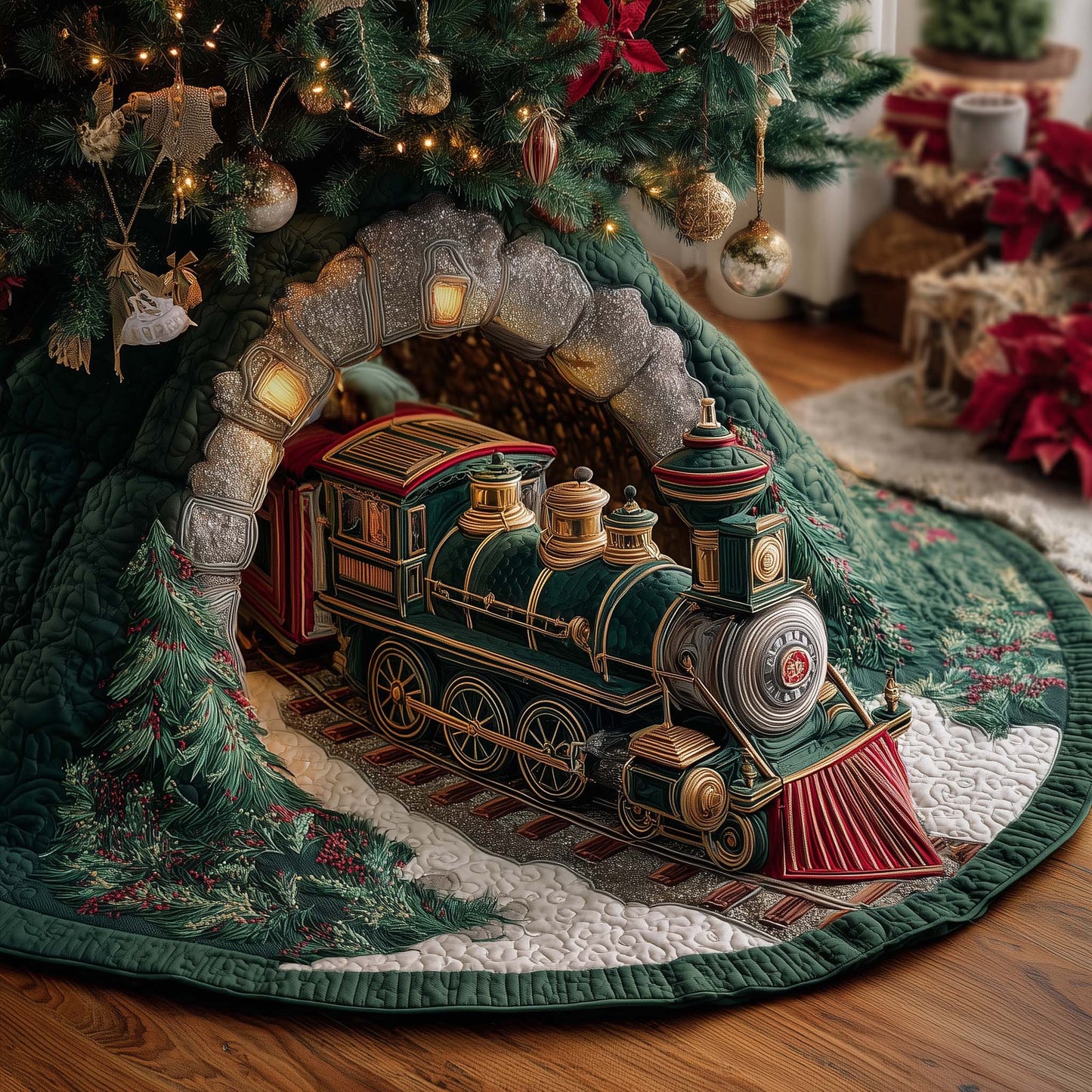 Yuletide Express Quilted Tree Skirt GFTOTP14388