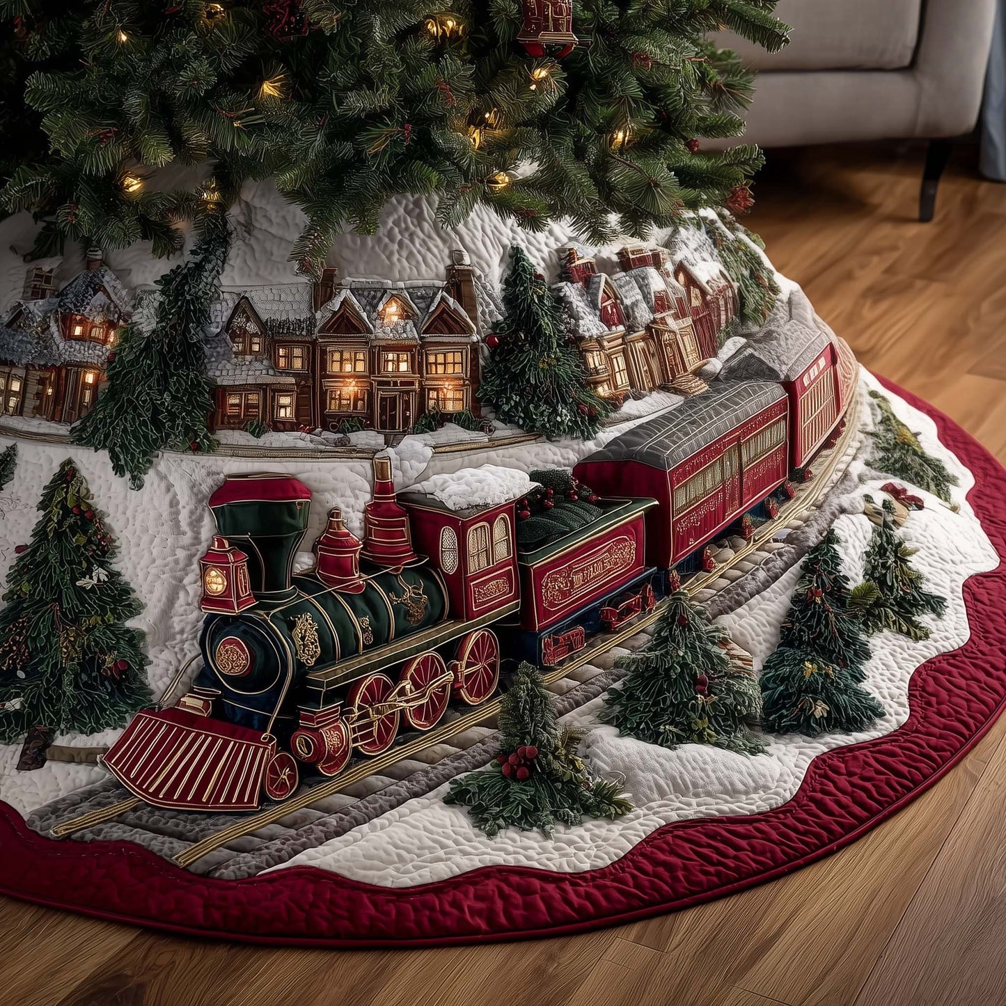 Yuletide Express Quilted Tree Skirt GFTOTP14389