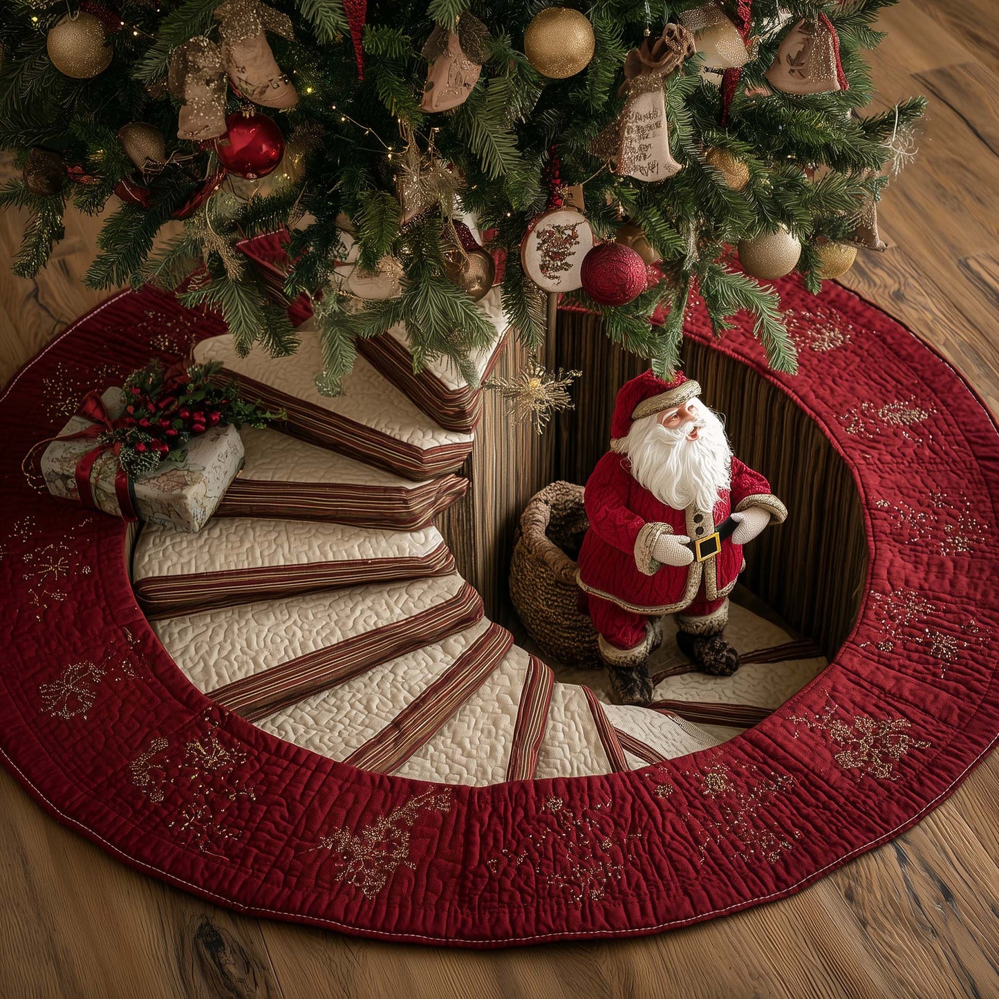 Santa Workshop Quilted Tree Skirt GFTOTP14957