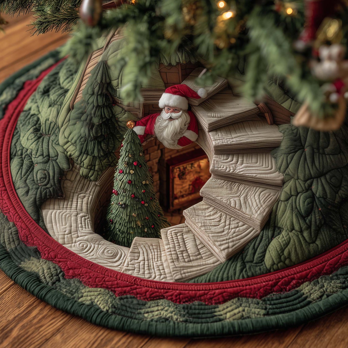 Santa Workshop Quilted Tree Skirt GFTOTP14961