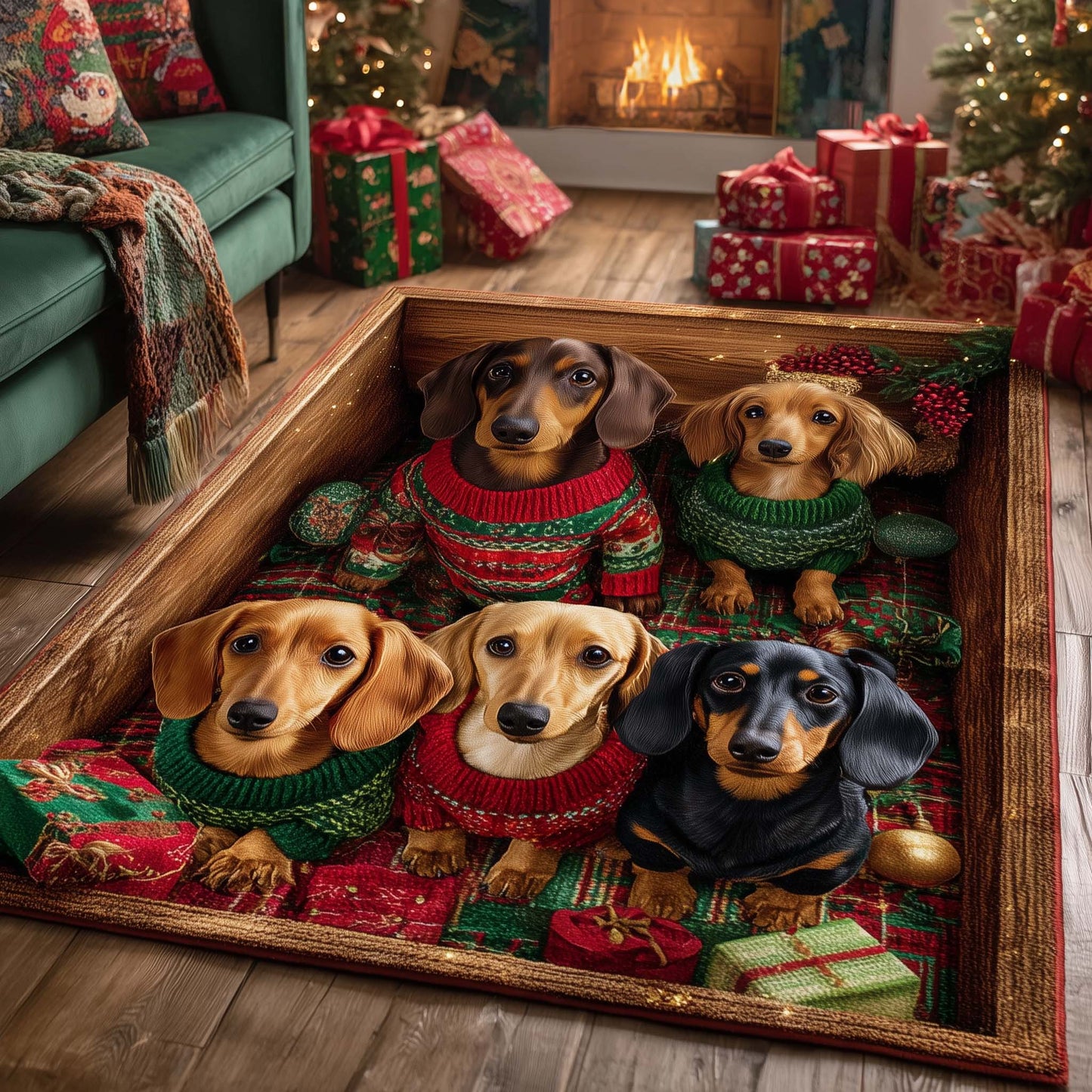 Merry Dachshund Area Rug GFTOTP15313