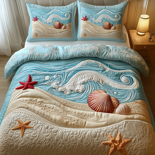 Dreamy Seashore 3-Piece Quilted Bedding Set GFTOTP1533