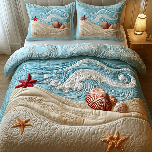 Dreamy Seashore 3-Piece Quilted Bedding Set GFTOTP1533