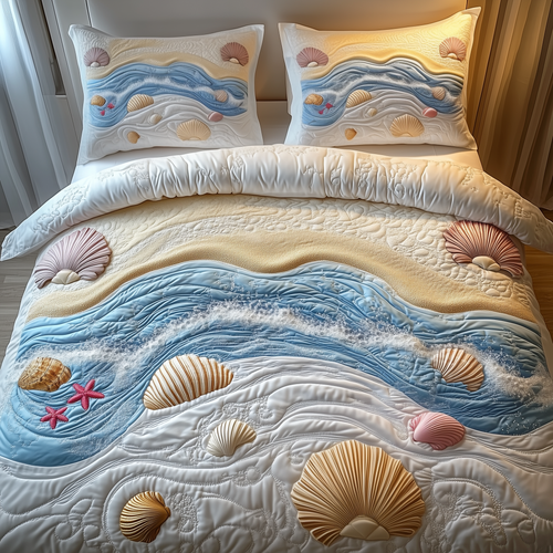Dreamy Seashore 3-Piece Quilted Bedding Set GFTOTP1535