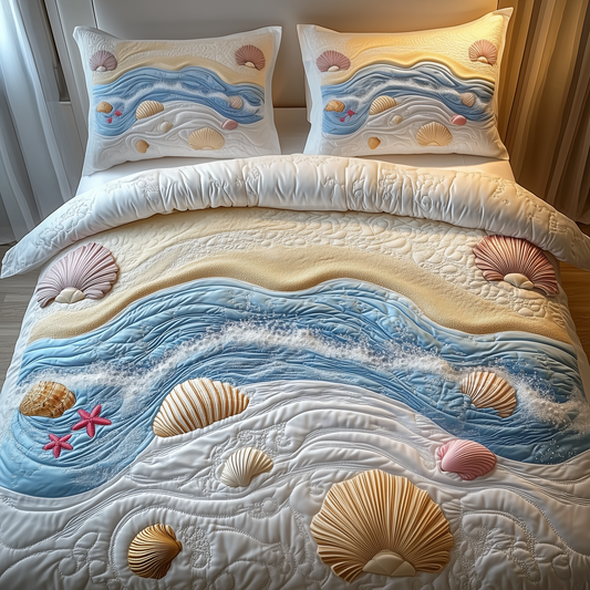 Dreamy Seashore 3-Piece Quilted Bedding Set GFTOTP1535