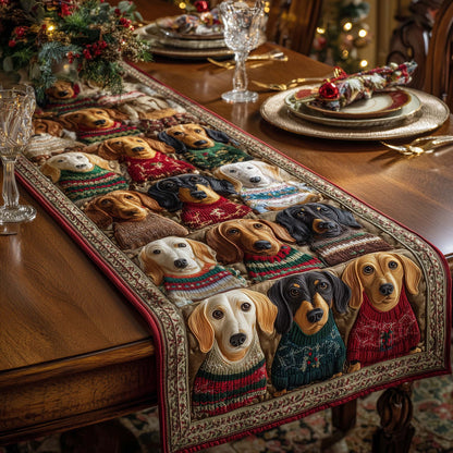 Merry Dachshund Charm Quilted Table Runner GFTOTP15404