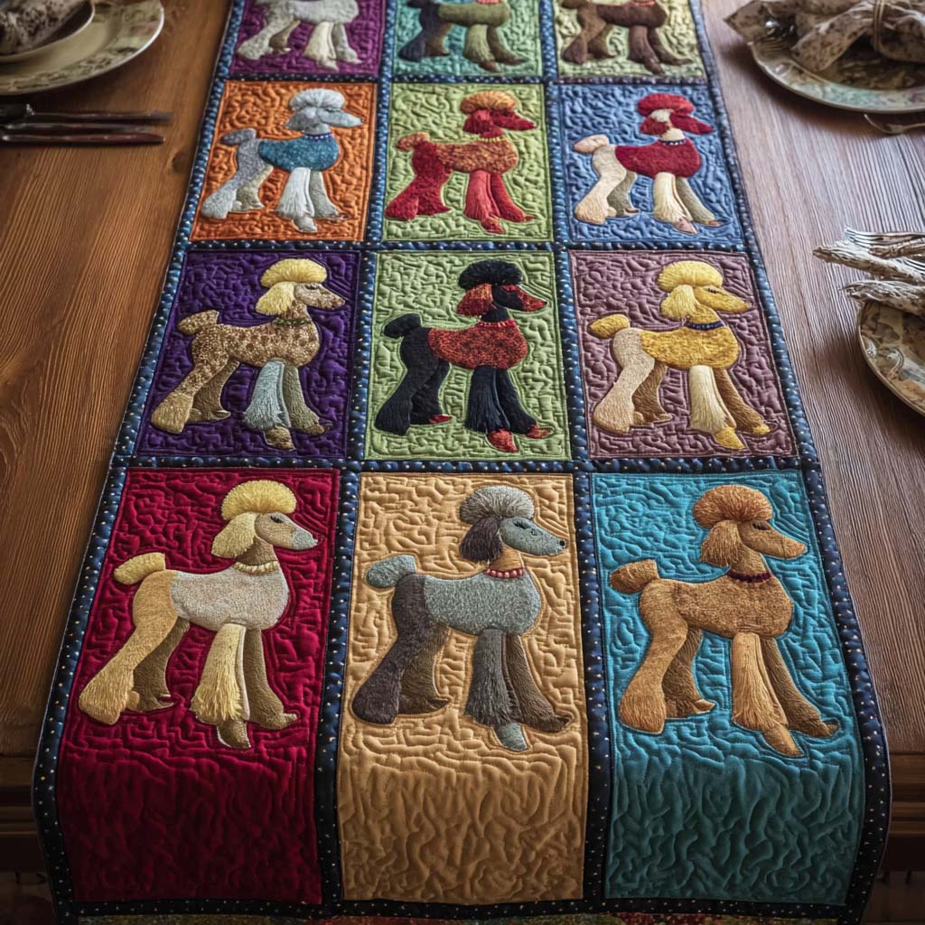Poodle Charm Quilted Table Runner GFTOTP15408