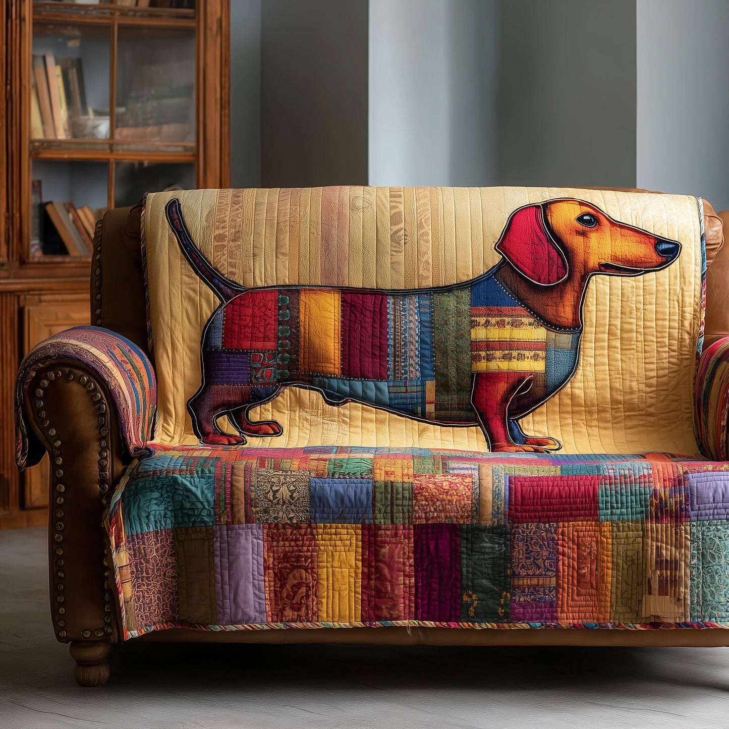 Dachshund Charm Quilted Sofa Cover GFTOTP15571