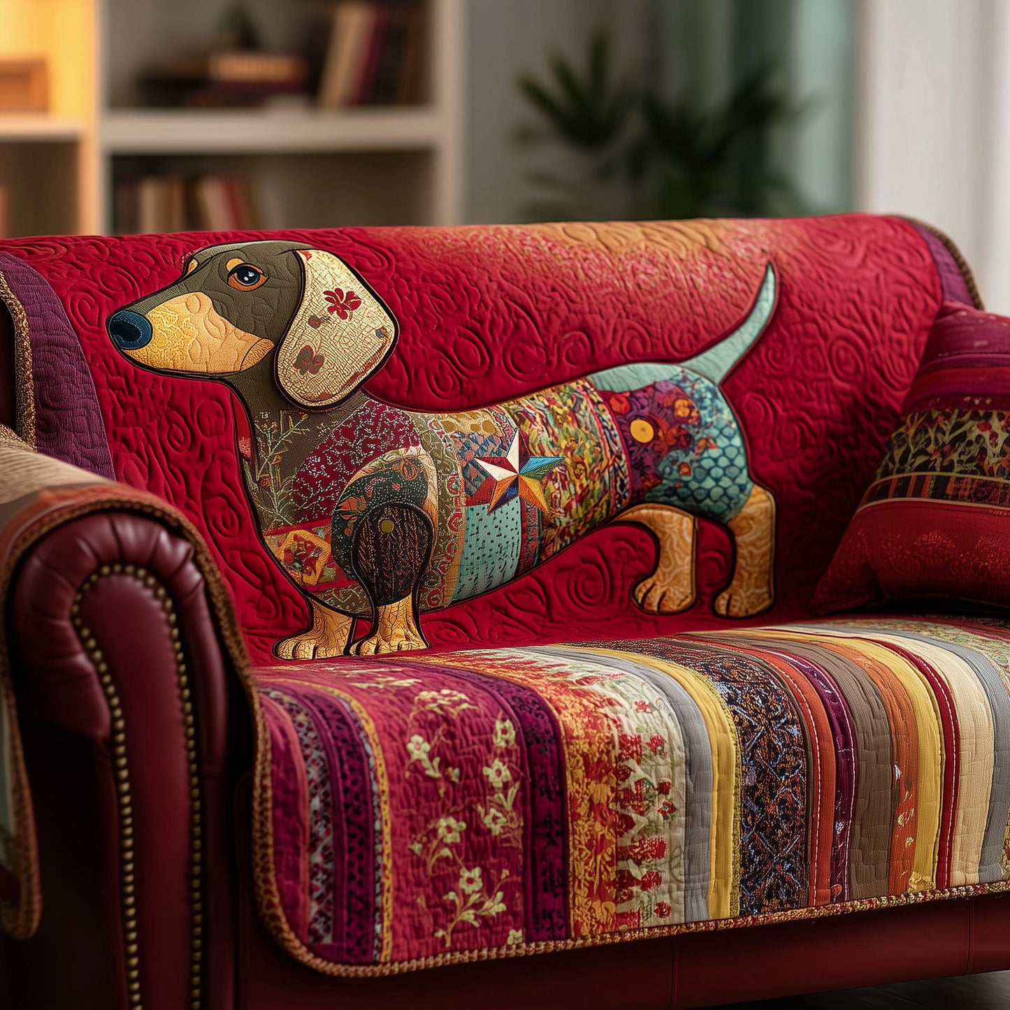 Dachshund Charm Quilted Sofa Cover GFTOTP15573