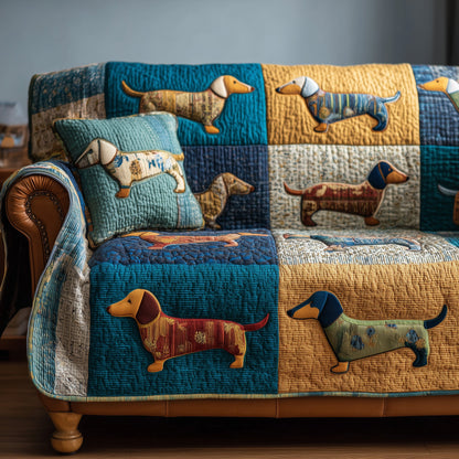 Dachshund Charm Quilted Sofa Cover GFTOTP15575