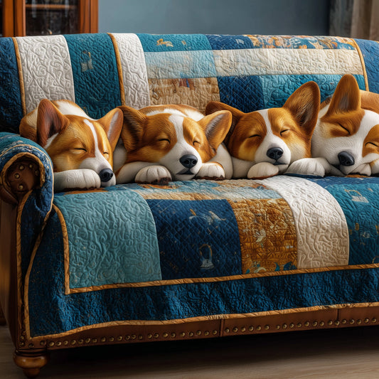 Corgi Charm Quilted Sofa Cover GFTOTP15576