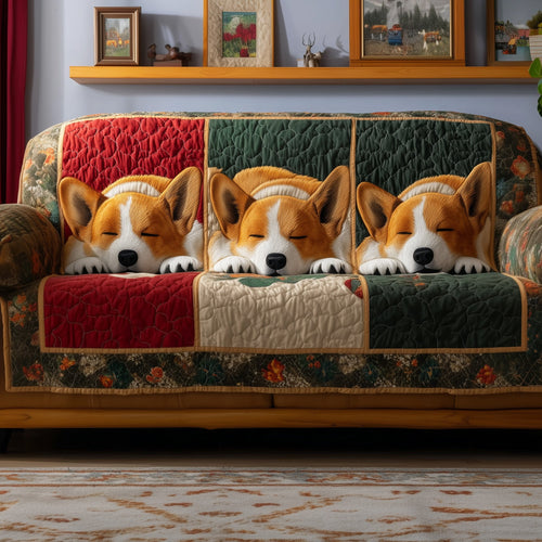 Corgi Charm Quilted Sofa Cover GFTOTP15577