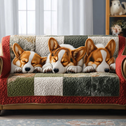 Corgi Charm Quilted Sofa Cover GFTOTP15578