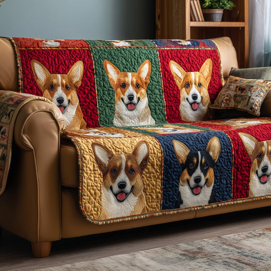 Corgi Charm Quilted Sofa Cover GFTOTP15579