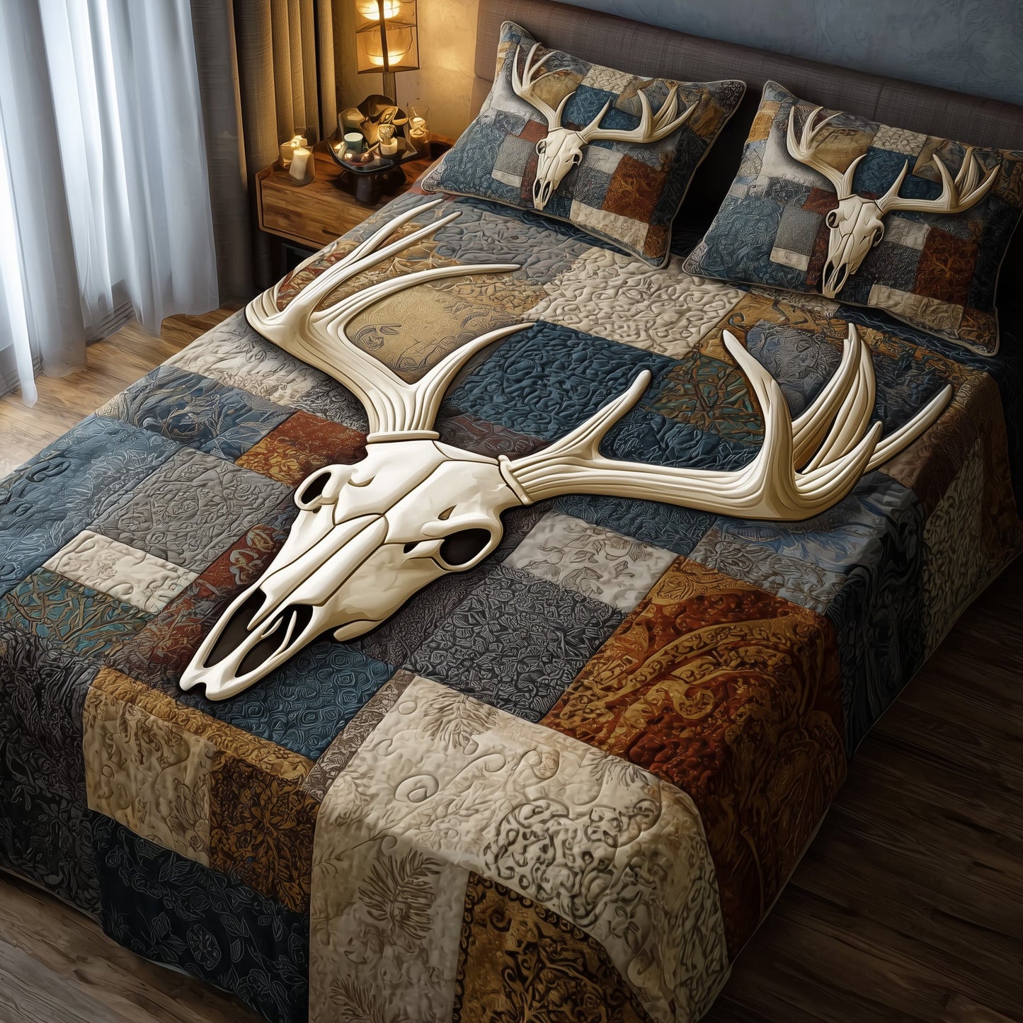 Rustic Antler 3-Piece Quilted Bedding Set GFTOTP15635