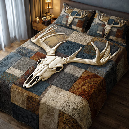 Rustic Antler 3-Piece Quilted Bedding Set GFTOTP15635