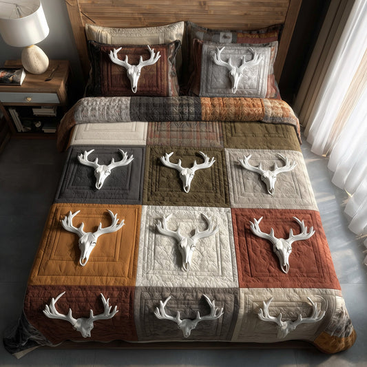 Rustic Antler 3-Piece Quilted Bedding Set GFTOTP15637