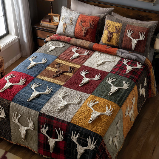 Rustic Antler 3-Piece Quilted Bedding Set GFTOTP15638