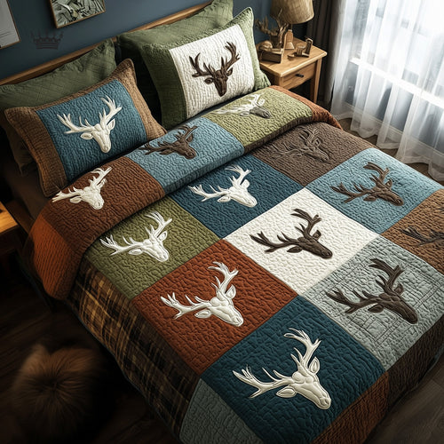Rustic Antler 3-Piece Quilted Bedding Set GFTOTP15640