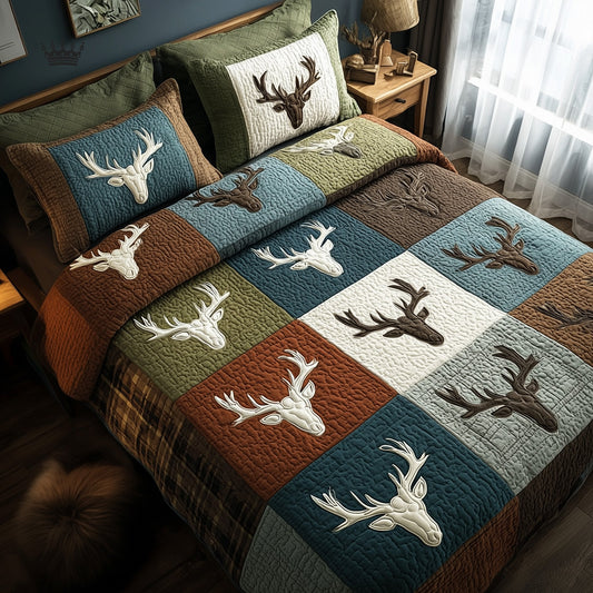 Rustic Antler 3-Piece Quilted Bedding Set GFTOTP15640