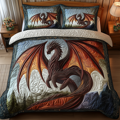 Majestic Dragon 3-Piece Quilted Bedding Set GFTOTP1571