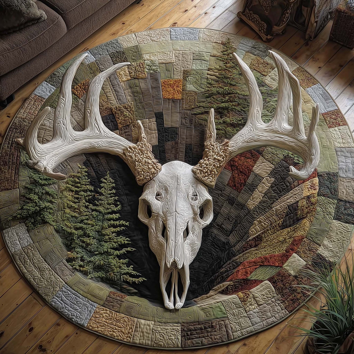Deer Serenity Quilted Round Mat GFTOTP15758