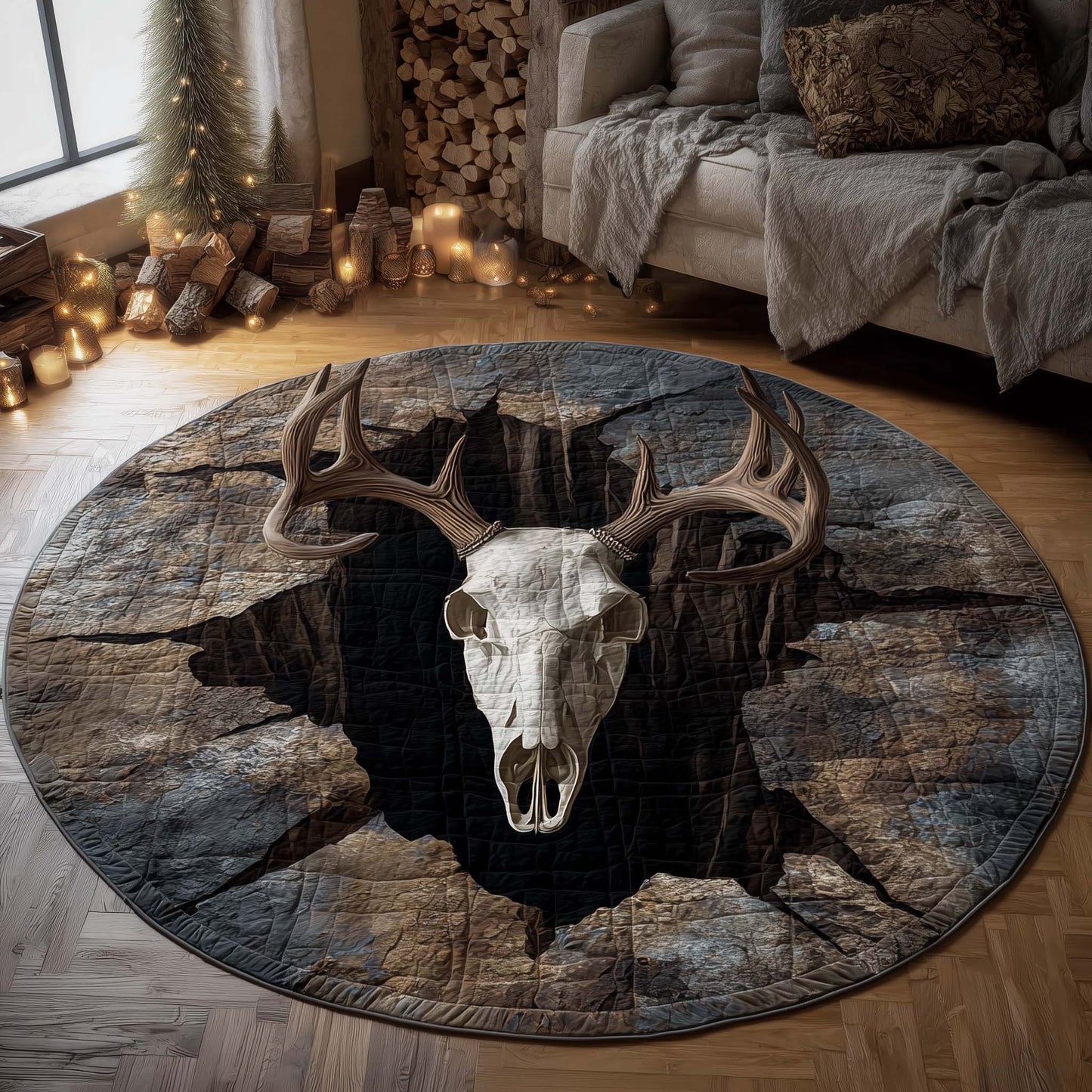 Deer Serenity Quilted Round Mat GFTOTP15759