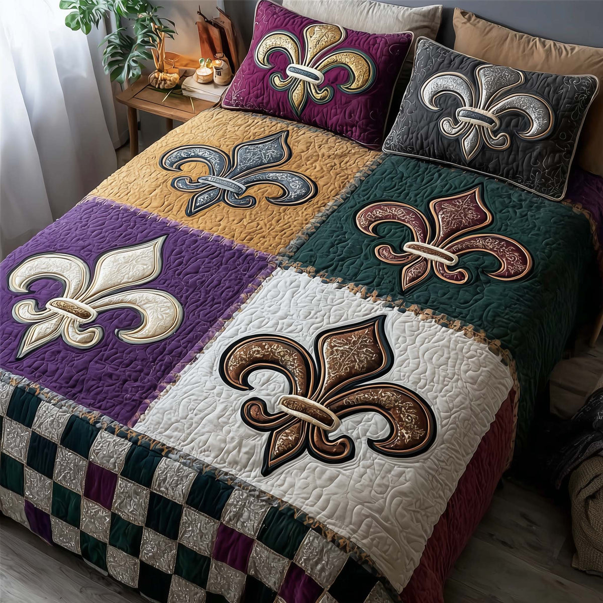Carnival Crest 3-Piece Quilted Bedding Set GFTOTP15830
