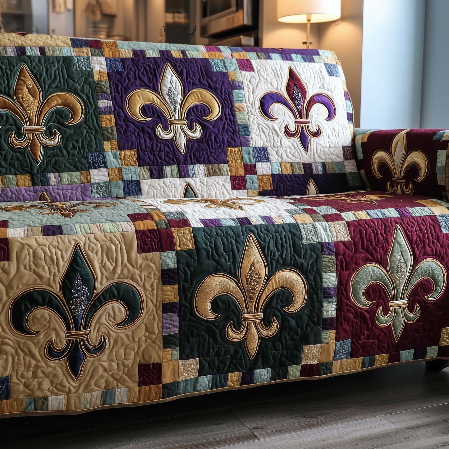 Masquerade Emblem Quilted Sofa Cover GFTOTP15834