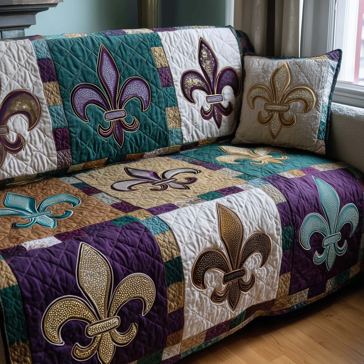 Masquerade Emblem Quilted Sofa Cover GFTOTP15835