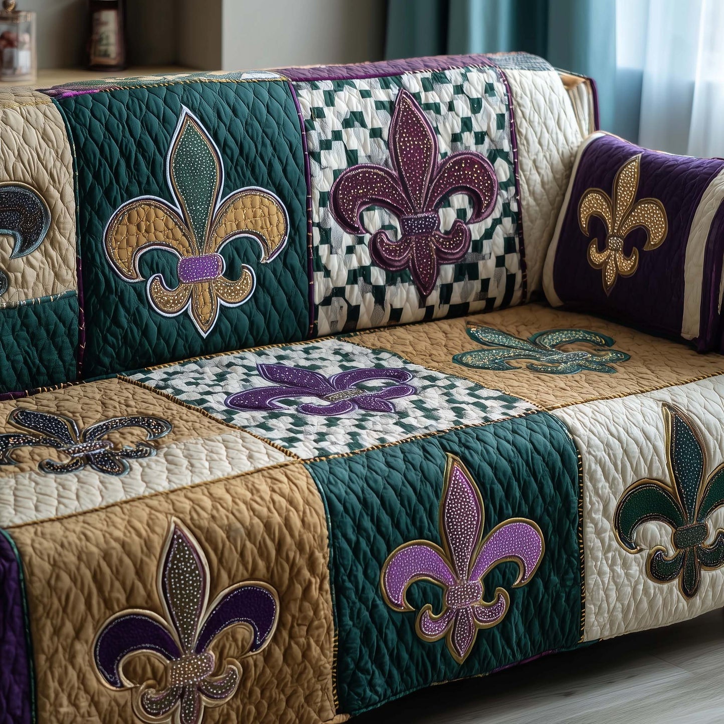 Masquerade Emblem Quilted Sofa Cover GFTOTP15836