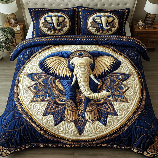 Elephant Harmony 3-Piece Quilted Bedding Set GFTOTP16147