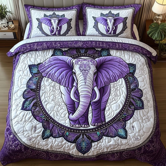 Elephant Harmony 3-Piece Quilted Bedding Set GFTOTP16148
