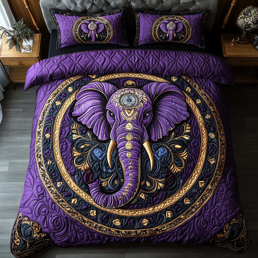 Elephant Harmony 3-Piece Quilted Bedding Set GFTOTP16149